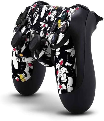 ملصق Skinit المخصص للألعاب متوافق مع وحدة تحكم PS4 - تصميم Looney Tunes Sylvester and Tweety مرخص رسميًا in Saudi Arabia