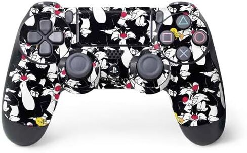 ملصق Skinit المخصص للألعاب متوافق مع وحدة تحكم PS4 - تصميم Looney Tunes Sylvester and Tweety مرخص رسميًا in Saudi Arabia