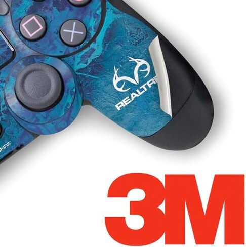 Skinit Decal Gaming Skin Compatible with PS4 Pro/Slim Controller - Officially Licensed Realtree WAV3 Blue Camo Design in Saudi Arabia
