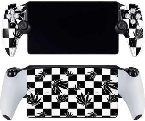 ملصق Skinit المخصص للألعاب متوافق مع مشغل PlayStation Portal Remote - تصميم نبات الماريجوانا باللون الأخضر الفاتح in Saudi Arabia