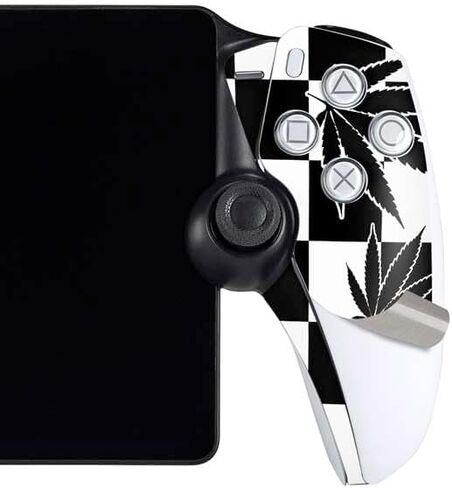 ملصق Skinit المخصص للألعاب متوافق مع مشغل PlayStation Portal Remote - تصميم نبات الماريجوانا باللون الأخضر الفاتح in Saudi Arabia