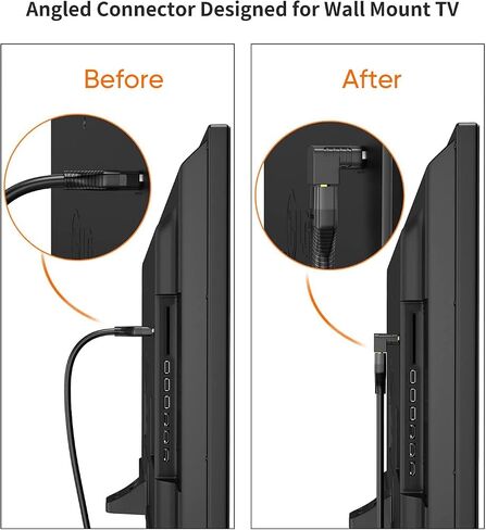 HDMI Adapter Male to Female, 2 Pack 90 and 270 Degree Right Angle Converter, HDMI L Shape Flat Extender for Wall TV, Roku, PS5, Fire Stick, Chromecast, Switch, Laptop, PC in Saudi Arabia