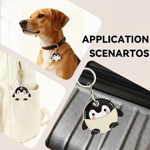 2 Pack Leather Keychain Holder Cases for AirTag, Cute Hidden Air Tag Cover with Keyring, GPS Tracker Case for Keys in Kuwait