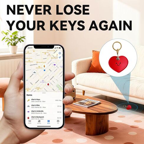 2 Pack Leather Keychain Holder Cases for AirTag, Cute Hidden Air Tag Cover with Keyring, GPS Tracker Case for Keys in Kuwait