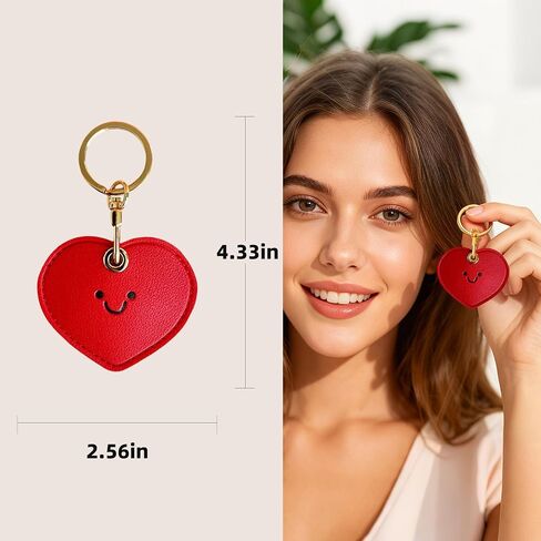 2 Pack Leather Keychain Holder Cases for AirTag, Cute Hidden Air Tag Cover with Keyring, GPS Tracker Case for Keys in Kuwait