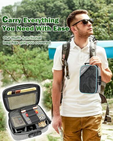OZCHIN Carbon Lined Storage Bag with Combination Lock & Double Sealed Waterproof Zipper – Secure Travel Pouch for Home, Outdoor, Camping, Portable Carbon Fiber Lined Bag in Saudi Arabia