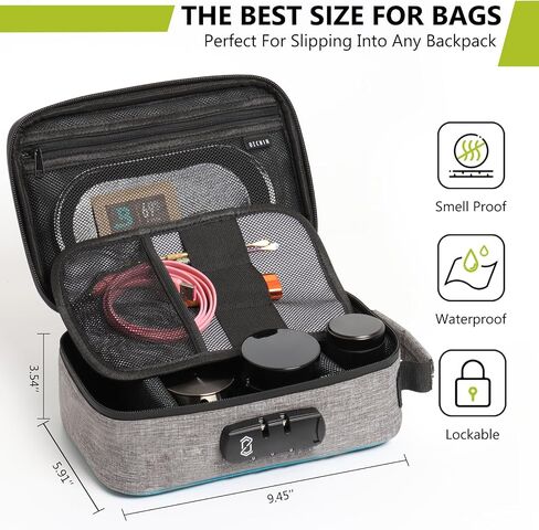 OZCHIN Carbon Lined Storage Bag with Combination Lock & Double Sealed Waterproof Zipper – Secure Travel Pouch for Home, Outdoor, Camping, Portable Carbon Fiber Lined Bag in Saudi Arabia