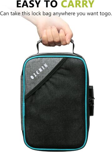 OZCHIN Carbon Lined Storage Bag with Combination Lock & Double Sealed Waterproof Zipper – Secure Travel Pouch for Home, Outdoor, Camping, Portable Carbon Fiber Lined Bag in Saudi Arabia
