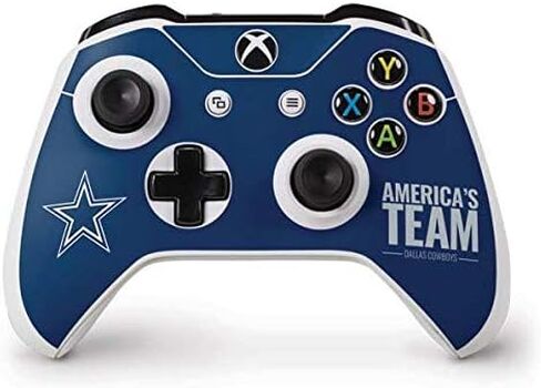 ملصق Skinit المخصص للألعاب متوافق مع وحدة تحكم Xbox One S - تصميم شعار فريق NFL Dallas Cowboys المرخص رسميًا in Kuwait