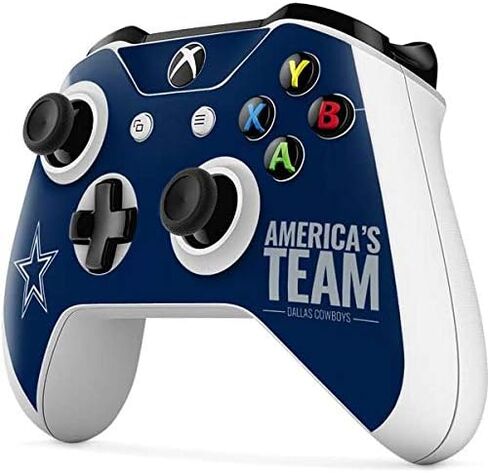 ملصق Skinit المخصص للألعاب متوافق مع وحدة تحكم Xbox One S - تصميم شعار فريق NFL Dallas Cowboys المرخص رسميًا in Kuwait