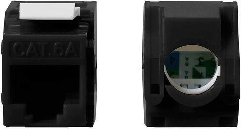 Monoprice Cat6A RJ-45 Keystone بدون أدوات 180 درجة، أبيض (115664) (عبوة من قطعتين) in Saudi Arabia