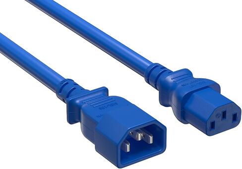 Cable Leader 14 AWG 6 ft Extension Power Cable IEC320 C13 to IEC320 C14, 15 Amp, 250 Volt, Computer, PDU, UPS, Blue Power Extension Power Cord in Saudi Arabia