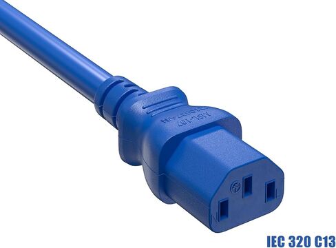Cable Leader 14 AWG 6 ft Extension Power Cable IEC320 C13 to IEC320 C14, 15 Amp, 250 Volt, Computer, PDU, UPS, Blue Power Extension Power Cord in Saudi Arabia