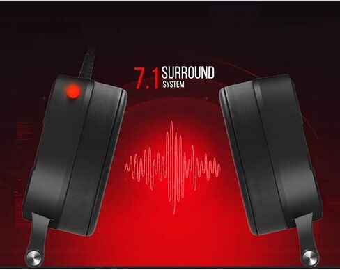 سماعات الرأس USB للألعاب، صوت محيطي فوق سماعات الأذن للألعاب مع ميكروفون متوافق مع سماعة الكمبيوتر المحمول in Saudi Arabia