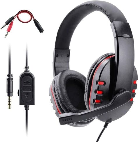 Gaming HeadsetGaming Headset for Surround Sound Headphones with Noise Cancelling Microphone- Memory Foam Ear Pads Lights for Laptops in Saudi Arabia