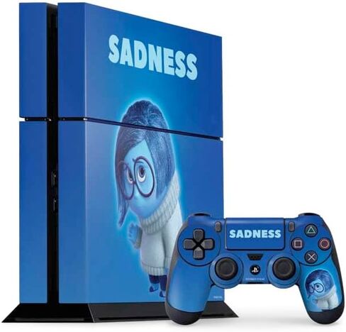 Skinit Decal Gaming Skin Compatible with PS4 Console and Controller Bundle - Officially Licensed Disney Inside Out Sadness Portrait Design in Saudi Arabia