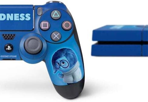 Skinit Decal Gaming Skin Compatible with PS4 Console and Controller Bundle - Officially Licensed Disney Inside Out Sadness Portrait Design in Saudi Arabia