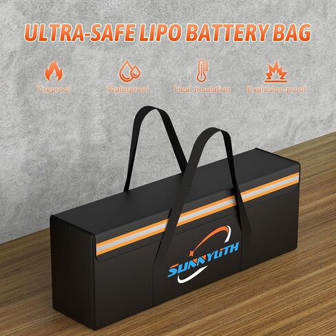 12V 100Ah LiFePO4 Lithium Battery Fireproof Safe Bag, Large Capacity Explosion-Proof Lipo Battery Bag for Charging and Storage,14×9.5×7.8in Waterproof Box Compatible with Litime and ECO in Saudi Arabia