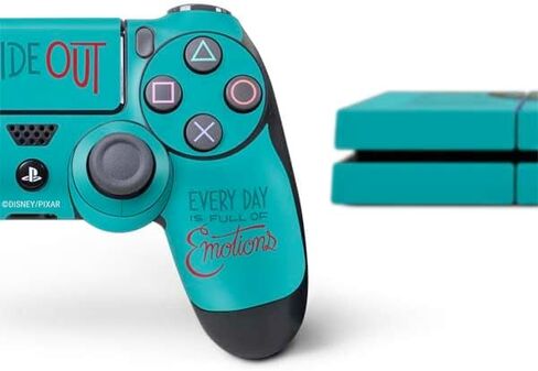 Skinit Decal Gaming Skin Compatible with PS4 Console and Controller Bundle - Officially Licensed Disney Inside Out Riley‚Äôs Emotions Design in Saudi Arabia