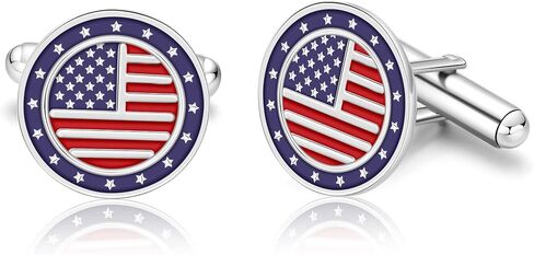 American Flag Cufflinks 925 Sterling Silver USA Cross Flag Cuff links Suitable Business Wedding Jewelry Gifts for Men in Saudi Arabia