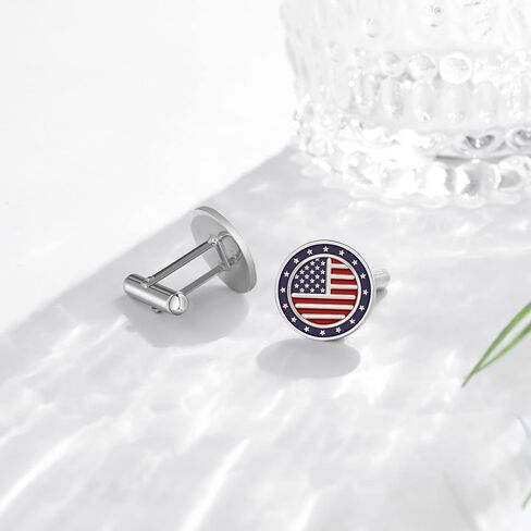American Flag Cufflinks 925 Sterling Silver USA Cross Flag Cuff links Suitable Business Wedding Jewelry Gifts for Men in Saudi Arabia