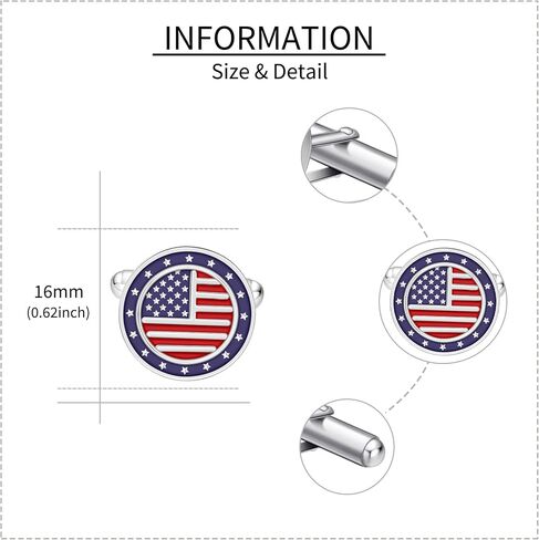 American Flag Cufflinks 925 Sterling Silver USA Cross Flag Cuff links Suitable Business Wedding Jewelry Gifts for Men in Saudi Arabia