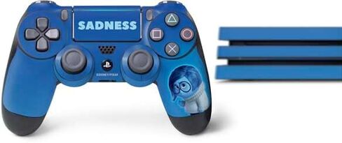 Skinit Decal Gaming Skin Compatible with PS4 Pro Bundle - Officially Licensed Disney Inside Out Sadness Portrait Design in Saudi Arabia