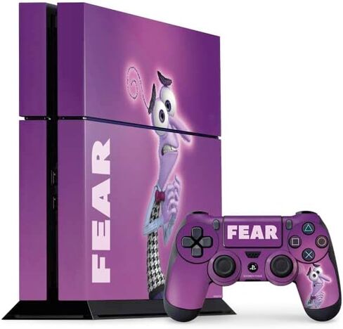 Skinit Decal Gaming Skin Compatible with PS4 Console and Controller Bundle - Officially Licensed Disney Inside Out Fear Portrait Design in Saudi Arabia