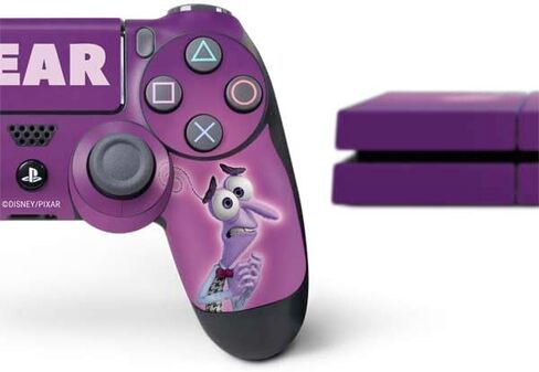 Skinit Decal Gaming Skin Compatible with PS4 Console and Controller Bundle - Officially Licensed Disney Inside Out Fear Portrait Design in Saudi Arabia