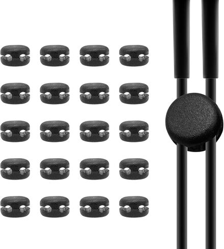 20-Pack Earphone Cable Sliders - Y Splitter Clips for 2mm Round Wire Headphones (L/R Adjustable DIY Organizers) in Saudi Arabia