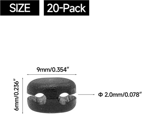 20-Pack Earphone Cable Sliders - Y Splitter Clips for 2mm Round Wire Headphones (L/R Adjustable DIY Organizers) in Saudi Arabia