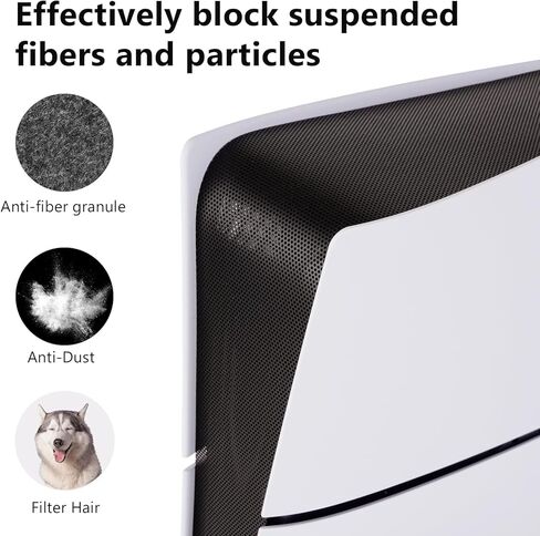 غطاء غبار متوافق مع جهاز PS5 Slim - غطاء شبكة غبار يحمي وحدة تحكم PlayStation 5 Slim من الغبار والوبر والشعر، مناسب تمامًا للأجهزة النحيفة (أسود) in Kuwait