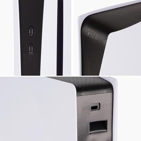 غطاء غبار متوافق مع جهاز PS5 Slim - غطاء شبكة غبار يحمي وحدة تحكم PlayStation 5 Slim من الغبار والوبر والشعر، مناسب تمامًا للأجهزة النحيفة (أسود) in Kuwait