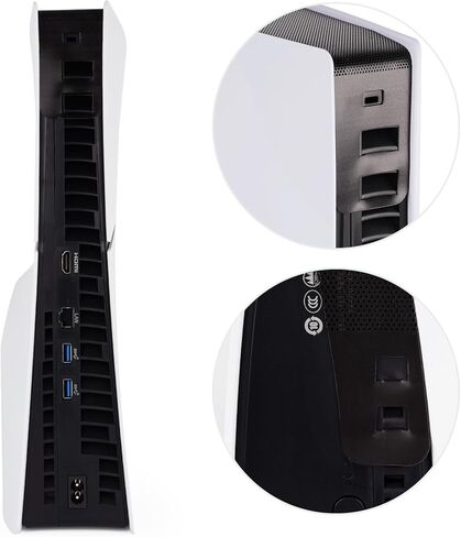 غطاء غبار متوافق مع جهاز PS5 Slim - غطاء شبكة غبار يحمي وحدة تحكم PlayStation 5 Slim من الغبار والوبر والشعر، مناسب تمامًا للأجهزة النحيفة (أسود) in Kuwait