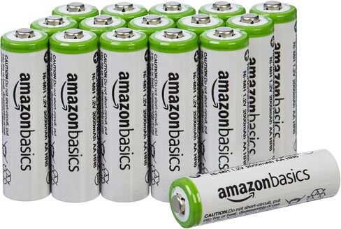 Amazon Basics AA Rechargeable Batteries (16-Pack) - Packaging May Vary & AAA Rechargeable Batteries (12-Pack) - Packaging May Vary in Saudi Arabia