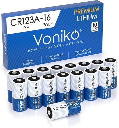 Voniko CR123A Premium Batteries 4 Pack – Photo Battery – 3 Volt 123 Battery 15 Years Shelf Life, Non-Rechargeable in Saudi Arabia