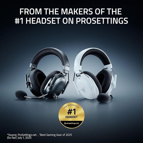 سماعة ألعاب Razer BlackShark V3 Pro Wireless ANC للكمبيوتر الشخصي: ميكروفون كامل النطاق - برامج تشغيل 50 مم - 2.4 جيجا هرتز، بلوتوث، USB، 3.5 مم - تعمل مع Mac، PS5، Nintendo Switch، الهاتف الذكي - أسود (متجدد) in Kuwait