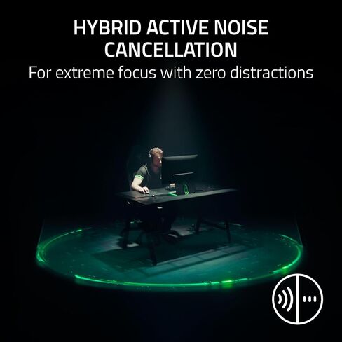 سماعة ألعاب Razer BlackShark V3 Pro Wireless ANC للكمبيوتر الشخصي: ميكروفون كامل النطاق - برامج تشغيل 50 مم - 2.4 جيجا هرتز، بلوتوث، USB، 3.5 مم - تعمل مع Mac، PS5، Nintendo Switch، الهاتف الذكي - أسود (متجدد) in Kuwait