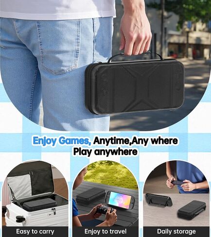 QUAGGY مصممة لجهاز Nintendo Switch 2 (2025)، حافظة حماية نحيفة للغاية من مادة TPU&PC، فتحات لبطاقات الألعاب، حقيبة حمل الكل في واحد لملحقات Switch 2 [واقي شاشة مدمج 2] رمادي in Saudi Arabia