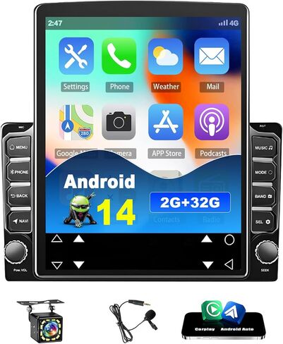 راديو ستيريو للسيارة Android 14 Double Din لسيارة Ford F-250 F-350 Super Duty 2011-2016، 9.7 بوصة راديو سيارة مع تشغيل لاسلكي Android Auto GPS WiFi Bluetooth RDS DSP SWC كاميرا احتياطية in Saudi Arabia