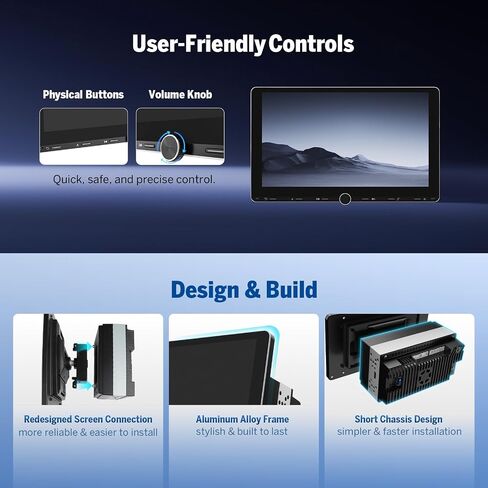 Eonon Android 14 Double Din Car Stereo، سلكي ولاسلكي Carplay & Android Auto، راديو مع شاشة IPS كبيرة 10.1 بوصة، 3 جيجابايت + 32 جيجابايت، DSP مدمج، بلوتوث 5.4، SWC، UX7-PLUS in Kuwait
