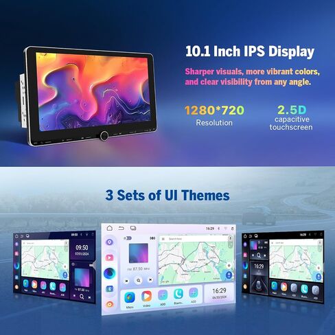 Eonon Android 14 Double Din Car Stereo، سلكي ولاسلكي Carplay & Android Auto، راديو مع شاشة IPS كبيرة 10.1 بوصة، 3 جيجابايت + 32 جيجابايت، DSP مدمج، بلوتوث 5.4، SWC، UX7-PLUS in Kuwait
