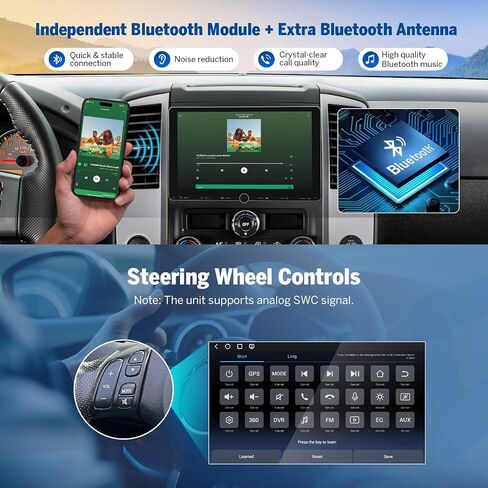 Eonon Android 14 Double Din Car Stereo، سلكي ولاسلكي Carplay & Android Auto، راديو مع شاشة IPS كبيرة 10.1 بوصة، 3 جيجابايت + 32 جيجابايت، DSP مدمج، بلوتوث 5.4، SWC، UX7-PLUS in Kuwait