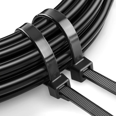 Zip Ties 18 inch (10 Pack), Black, 60lb Tensile Strength, Cable Ties for indoor and outdoor use in Saudi Arabia