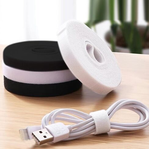 1 Roll Reusable Cable Ties 16.4ft Cord Management Adjustable Cable Organizer for Storage Black in Saudi Arabia