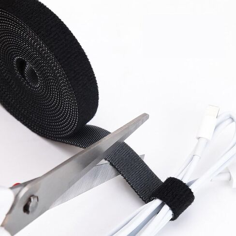 1 Roll Reusable Cable Ties 16.4ft Cord Management Adjustable Cable Organizer for Storage Black in Saudi Arabia