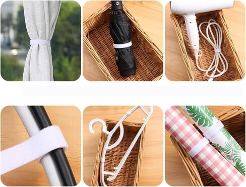 1 Roll Reusable Cable Ties 16.4ft Cord Management Adjustable Cable Organizer for Storage Black in Saudi Arabia