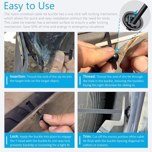 النايلون العالمي رباط للكابل مشبك البريدي كابل العلاقات سيارة الوفير المصدات سستة كليب السحابات لإصلاح السيارة اليومي والاستخدام المنزلي 100 قطعة in Kuwait