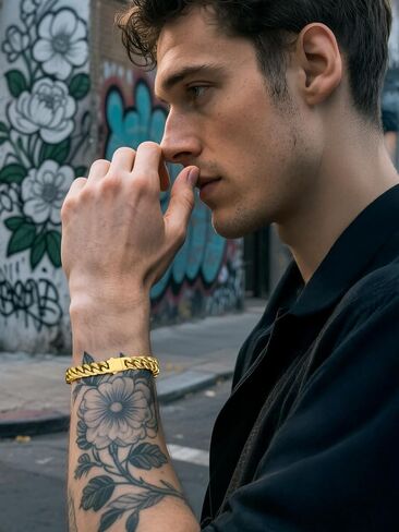 Richsteel 5/7/9/12mm Wide Miami Cuban Link Chain Bracelet for Men Women,Stainless Steel/Gold/Black Plated,7.4/8.2/9 Inch Length,Hip Hop Urban Street-wear Jewelry(Gift Wrapped) in Saudi Arabia