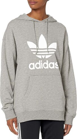 سترة بغطاء للرأس Adicolor Trefoil للنساء من adidas Originals، أبيض، مقاس صغير in Kuwait